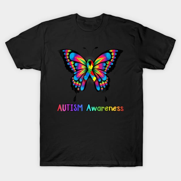 Colorful Butterfly Autism Awareness T-Shirt by Danielsmfbb